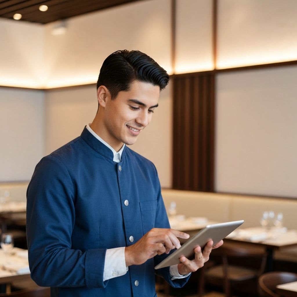 Manager reviewing pricing plans